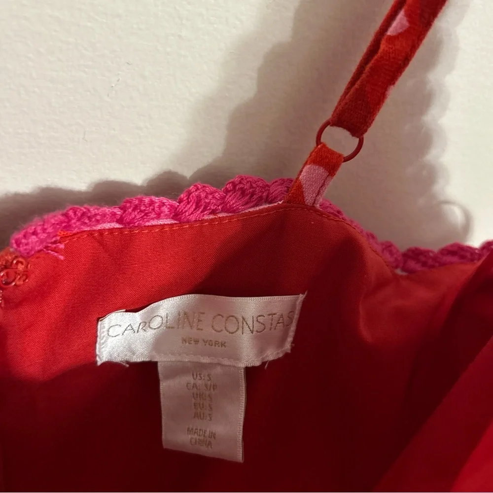 ⭐️Caroline Constas Red and Pink Ruffled Tiered Maxi Sundress⭐️ - Picture 8 of 8